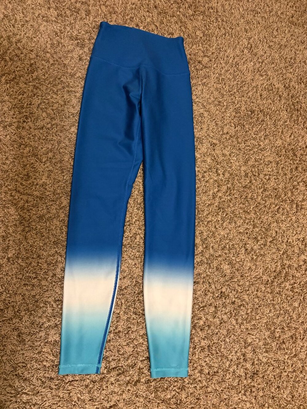 Greyson Leggings Size XS Xtra Small Ombre Print Blue White Ankle Length Stretch